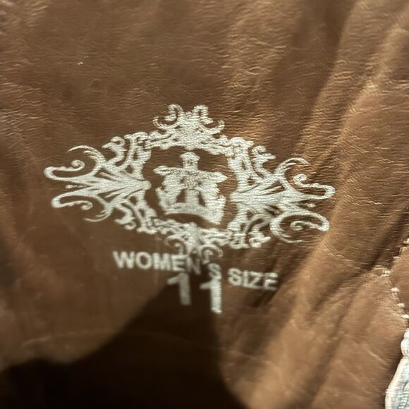 NEW Tanner Mark Jaw Dropper Hand Tooled Western Boots Orix Square Toe Womens 11 - Picture 11 of 13